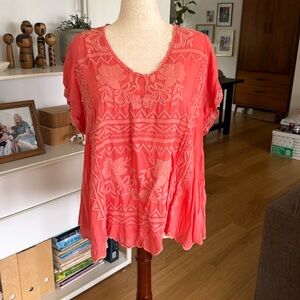 JOHNNY WAS coral tunic XL